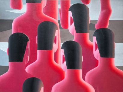 Is It You, Is It Me, and him/her----Insurmountable Boundary - a Paint Artowrk by Qiang Wu